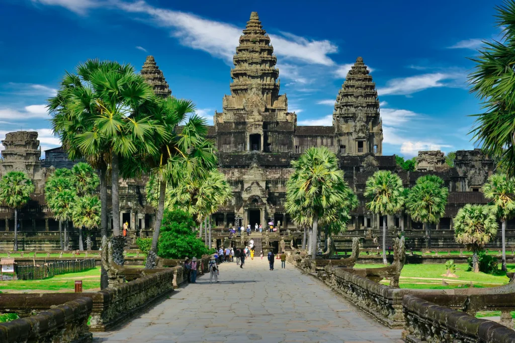 Landscape shot of Angkor wat, Indonesia